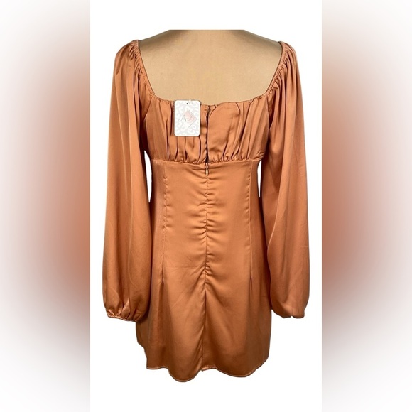 en;semble “Trying My Best Dress” Terracotta Balloon Sleeve Dress NWT Medium - Picture 3 of 10
